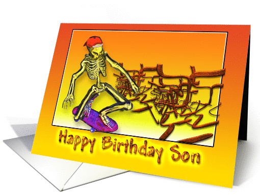 Happy Birthday Son, Skateboarding card (373756)