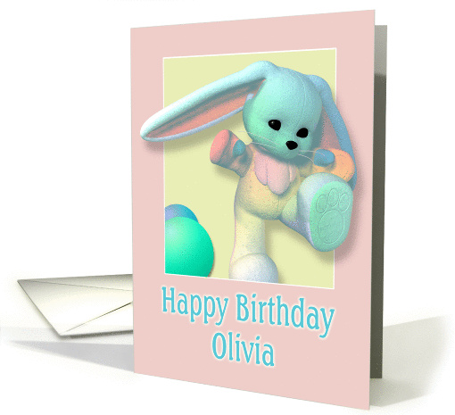 Olivia, Happy Birthday Bunny card (376835)