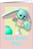 Abigail, Happy Birthday Bunny card