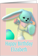 Elizabeth, Happy Birthday Bunny card