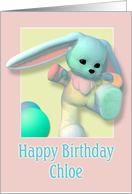 Chloe, Happy Birthday Bunny card