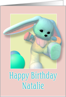 Natalie, Happy Birthday Bunny card