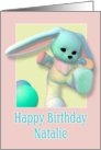 Natalie, Happy Birthday Bunny card