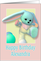 Alexandra, Happy Birthday Bunny card