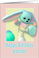 Jennifer, Happy Birthday Bunny card