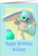 William, Happy Birthday Bunny card