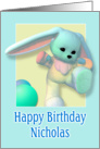 Nicholas, Happy Birthday Bunny card