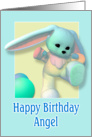 Angel, Happy Birthday Bunny card