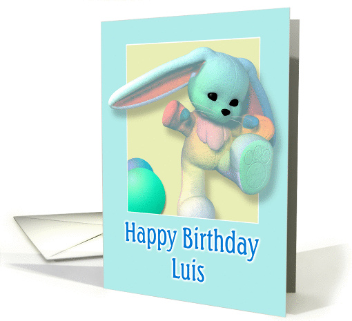 Luis, Happy Birthday Bunny card (377187)