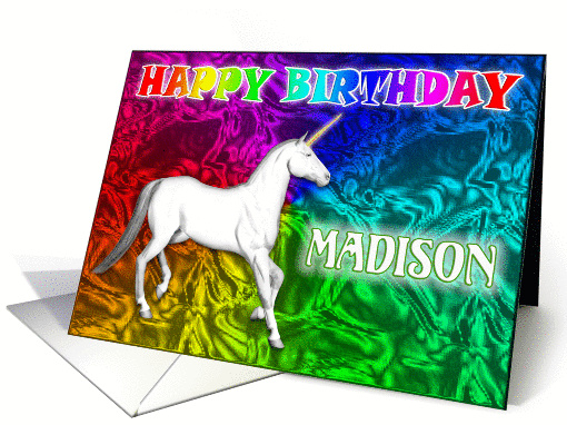 Madison Birthday, Unicorn Dreams card (378699)