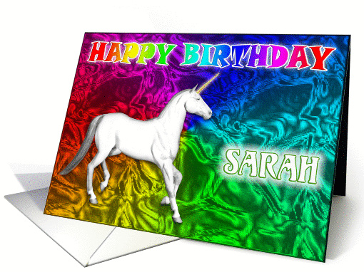 Sarah Birthday, Unicorn Dreams card (378701)
