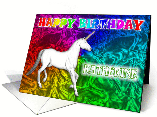 Katherine Birthday, Unicorn Dreams card (378706)