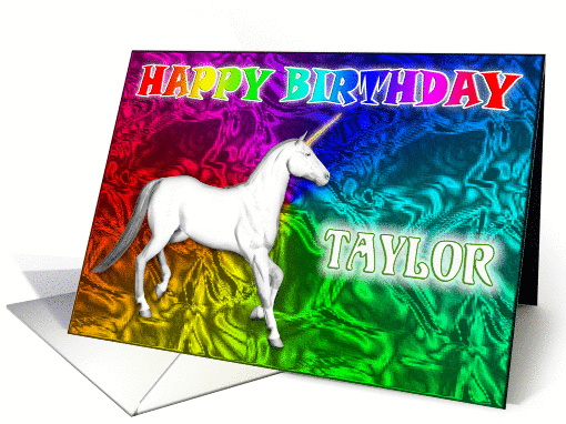 Taylor Birthday, Unicorn Dreams card (378712)