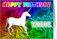 Taylor Birthday, Unicorn Dreams card