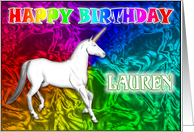 Lauren Birthday, Unicorn Dreams card