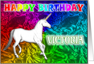 Victoria Birthday, Unicorn Dreams card