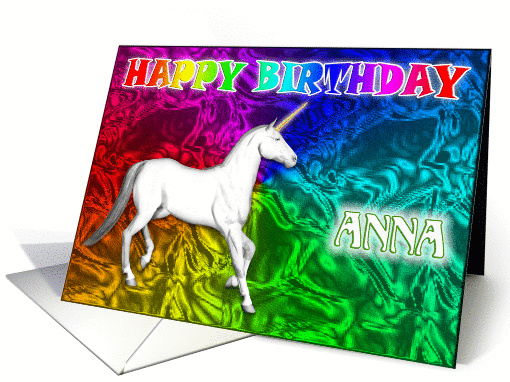 Anna Birthday, Unicorn Dreams card (378739)