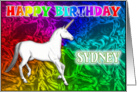 Sydney Birthday, Unicorn Dreams card