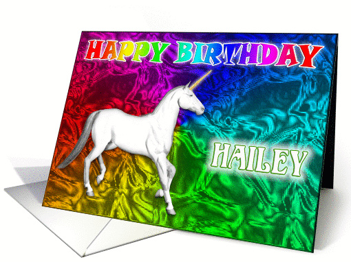 Hailey Birthday, Unicorn Dreams card (378755)