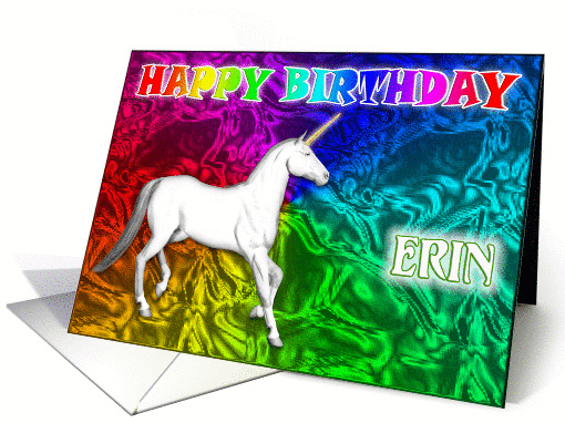 Erin Birthday, Unicorn Dreams card (378795)