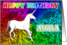 Angela Birthday, Unicorn Dreams card