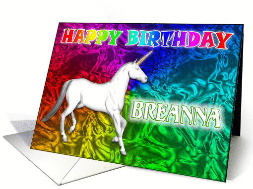 Breanna Birthday, Unicorn Dreams card (378870)