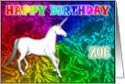 Zoe Birthday, Unicorn Dreams card