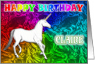 Claire Birthday, Unicorn Dreams card