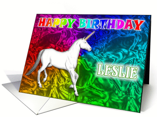 Leslie Birthday, Unicorn Dreams card (378883)