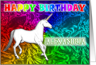 Alexandria Birthday, Unicorn Dreams card