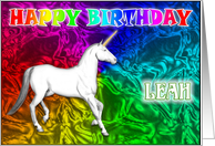 Leah Birthday, Unicorn Dreams card