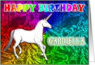 Gabriella Birthday, Unicorn Dreams card