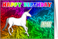 Amy Birthday, Unicorn Dreams card