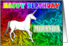 Miranda Birthday, Unicorn Dreams card