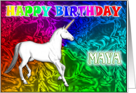 Maya Birthday, Unicorn Dreams card