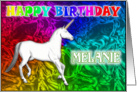 Melanie Birthday, Unicorn Dreams card