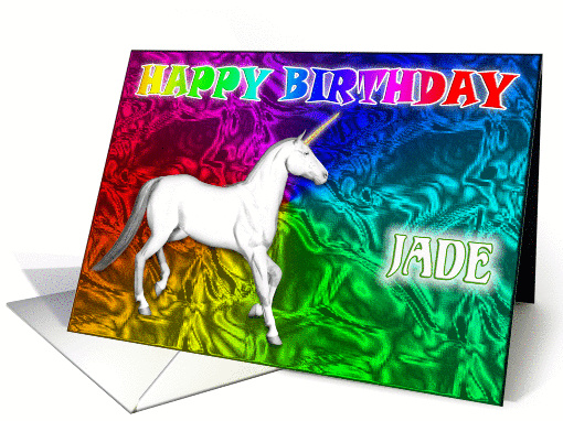 Jade Birthday, Unicorn Dreams card (378955)