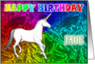 Jade Birthday, Unicorn Dreams card