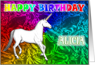 Alicia Birthday, Unicorn Dreams card