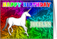 Jocelyn Birthday, Unicorn Dreams card