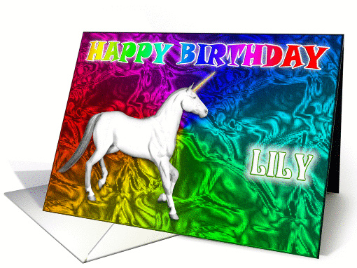 Lily Birthday, Unicorn Dreams card (379144)