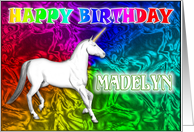 Madelyn Birthday, Unicorn Dreams card