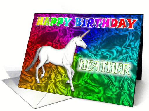 Heather Birthday, Unicorn Dreams card (379148)