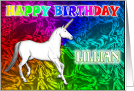Lillian Birthday, Unicorn Dreams card