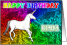 Kiara Birthday, Unicorn Dreams card