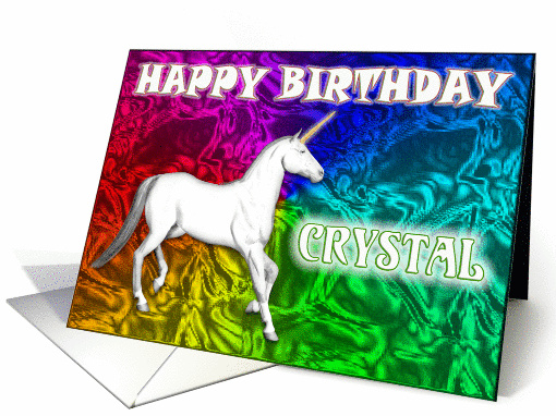 Crystal Birthday, Unicorn Dreams card (379159)