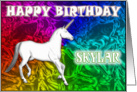 Skylar Birthday, Unicorn Dreams card