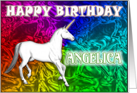 Angelica Birthday, Unicorn Dreams card