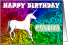 Cynthia Birthday, Unicorn Dreams card