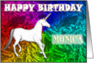 Monica Birthday, Unicorn Dreams card